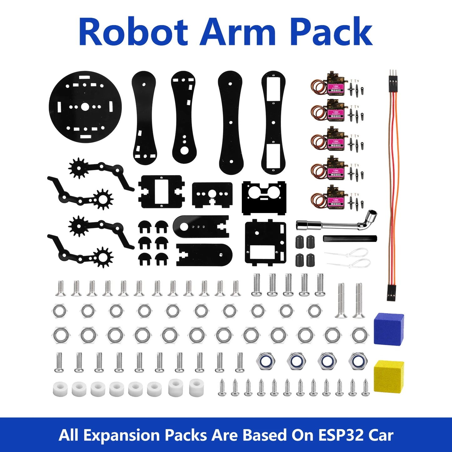 ACEBOTT Robot toy Starter Kit for Arduino Project with ESP32 and Code Learning Develop Skill Full Version Smart Car Kit