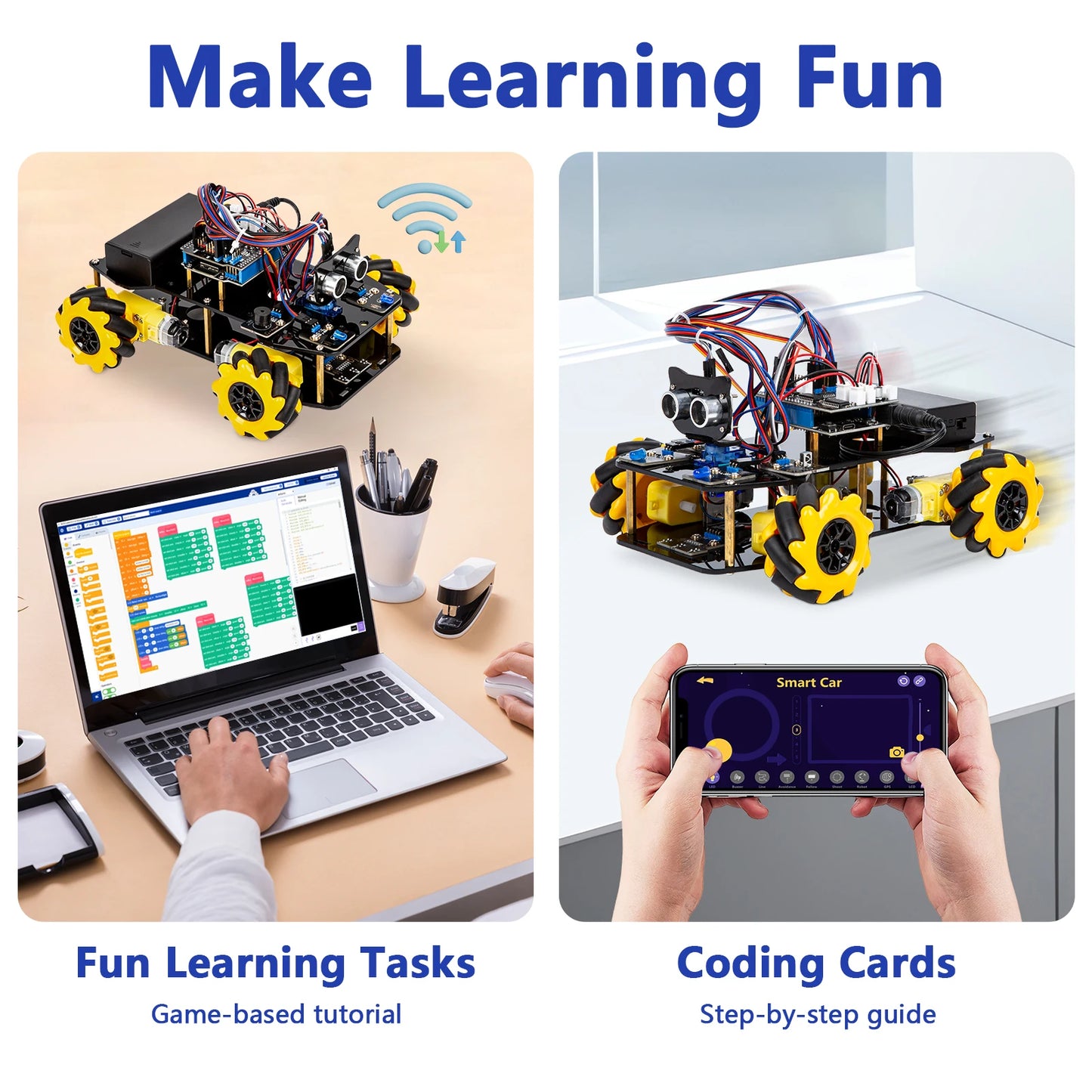 ACEBOTT Robot toy Starter Kit for Arduino Project with ESP32 and Code Learning Develop Skill Full Version Smart Car Kit
