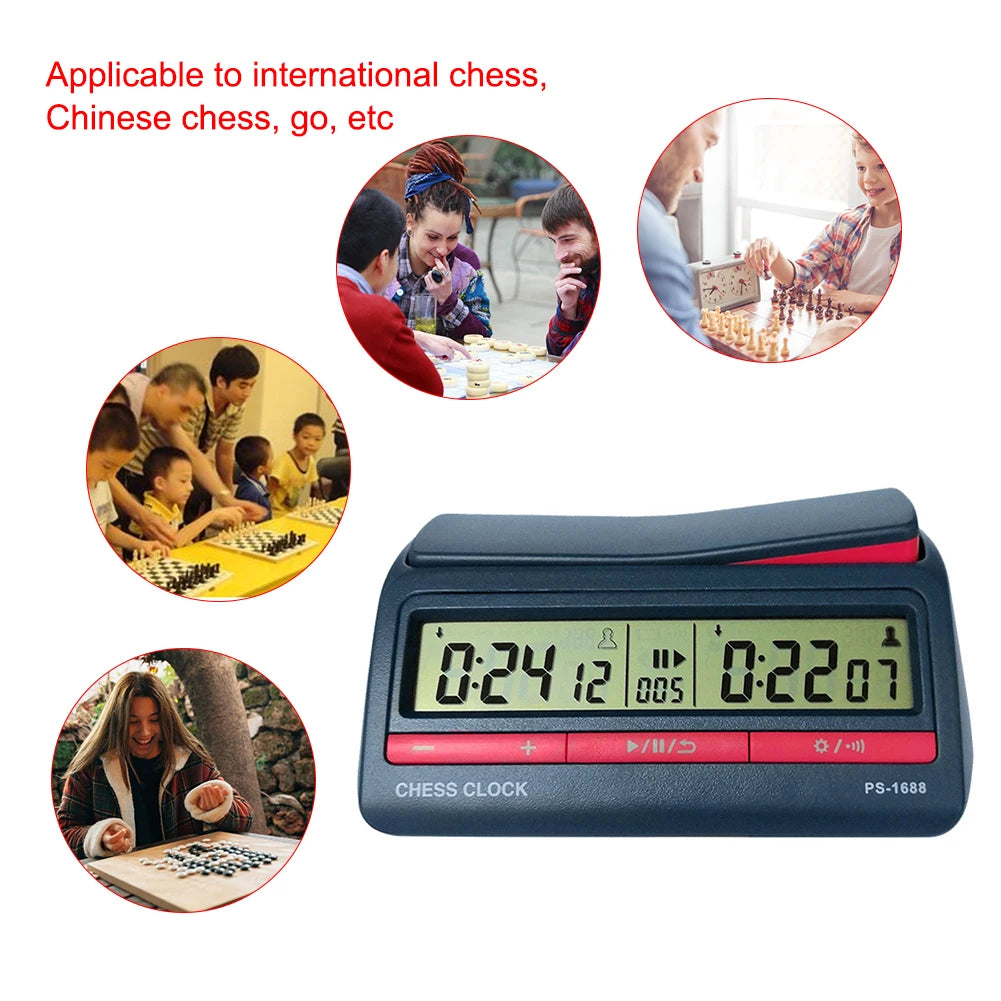 Count Up Down Timer Professional Digital Chess Clock Plastic Battery Powered Multifunctional Lightweight for Training Teaching