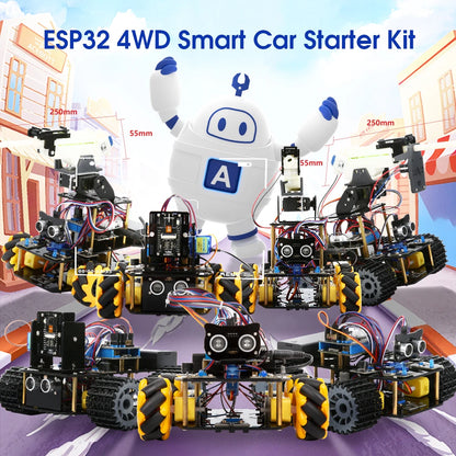 ACEBOTT Robot toy Starter Kit for Arduino Project with ESP32 and Code Learning Develop Skill Full Version Smart Car Kit
