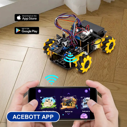 ACEBOTT Robot toy Starter Kit for Arduino Project with ESP32 and Code Learning Develop Skill Full Version Smart Car Kit